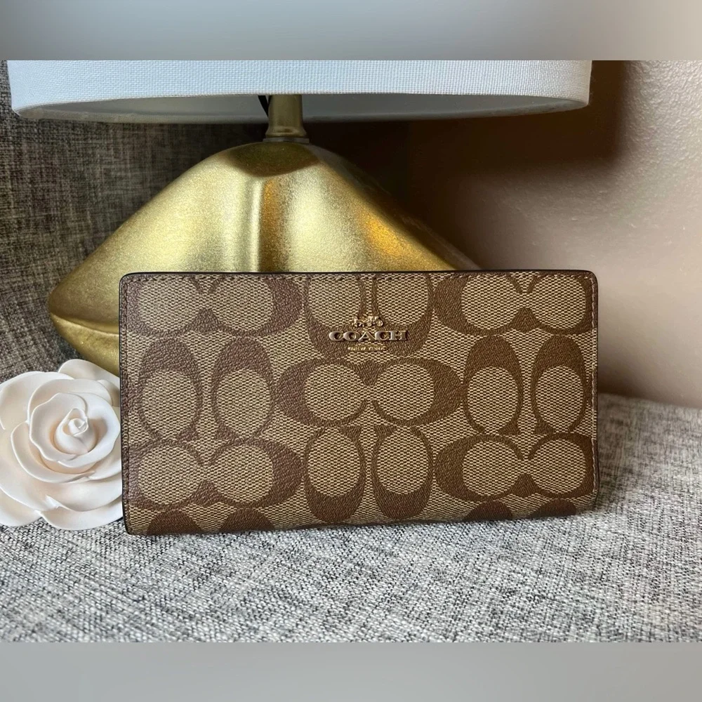 $119(NWT)Coach Slim Zip Wallet In Signature Canvas - Picture 3 of 7